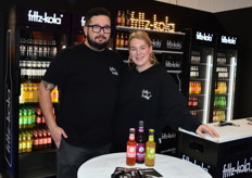 Soufiane Bellil en collega met voor hun het Bio-assortiment wat ze mee hadden op de Horecava.